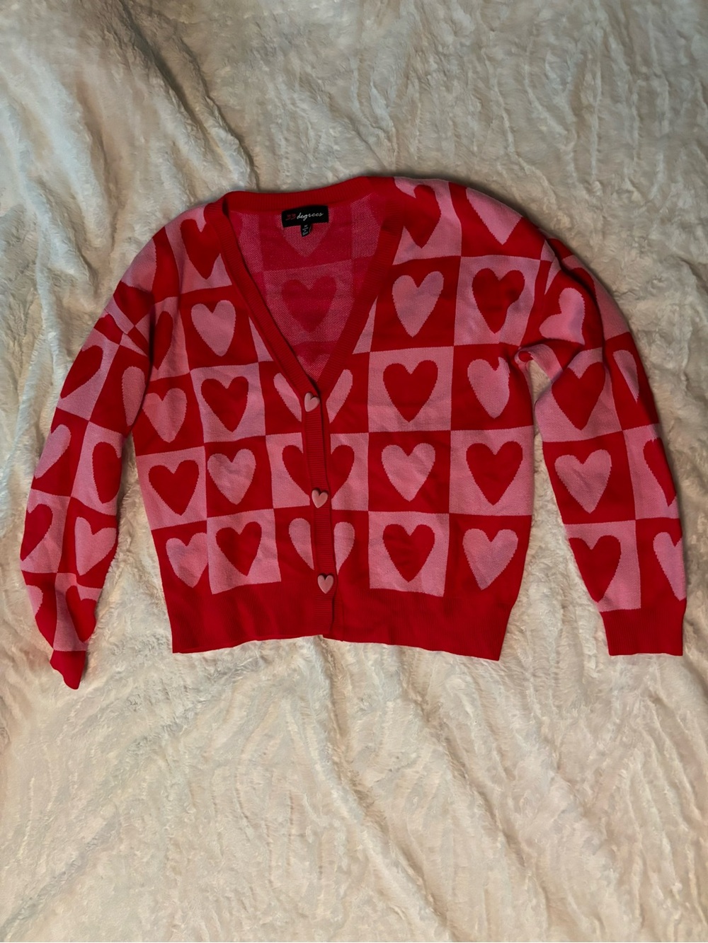 33 Degrees Hearts Sweater Size Medium Valentine’s Day